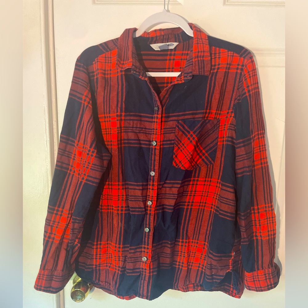Old Navy XL Red and Black Flannel